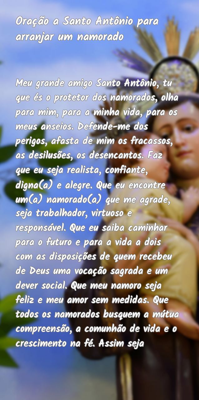 Oração a Santo Antônio para arranjar um namorado